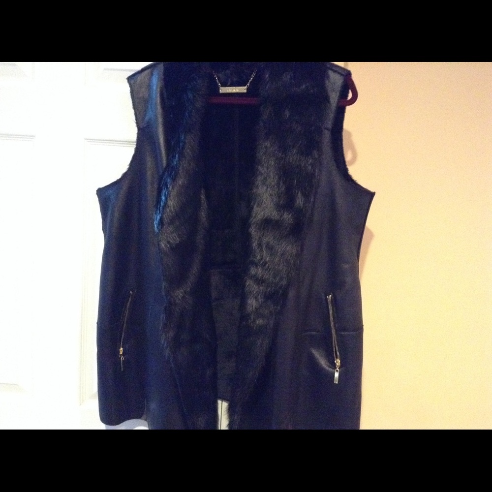 Faux shearling vest